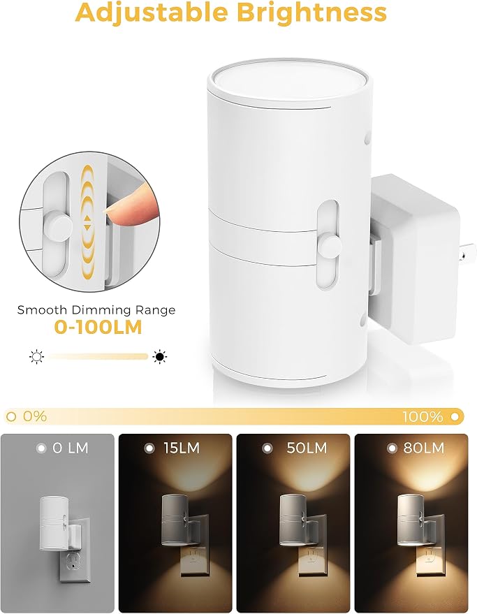 L LOHAS LED Night Light Plug in, Night Lights Plug into Wall, Soft White | Dusk to Dawn Sensor Soft Nightlights,Modern, 100LM, Dimmable Night Lights for Adults Hallway Bedroom Bathroom Kitchen[2 Pack]
