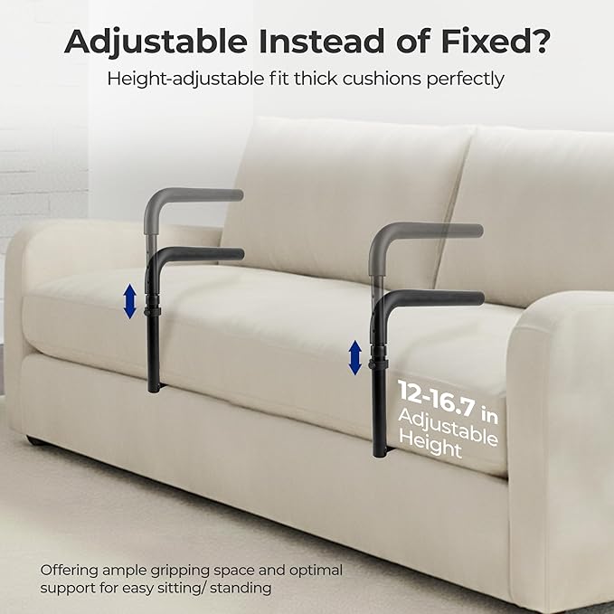 L1 Stand Assist for Couch, Mobility Aids for Chair, Elderly Assistance Products for Elderly, Disabled, Senior Essentials Adjustable Safety Grab Bar for Sit to Stand, Disability Aids, Couch Cane