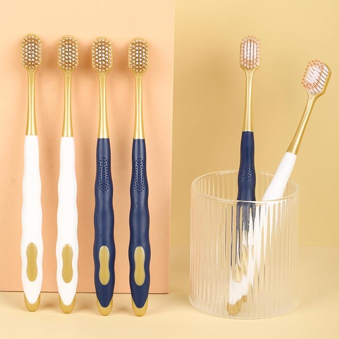 Adult Wide Head Soft Hair Toothbrush, Manual Toothbrush, Excellent Cleaning Effect for Large Head, Ultra Soft Brush Thread Can Effectively Clean Sensitive Teeth or Gingivals (6 Pack)