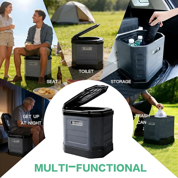 Camping Toilet for Adults - Portable Folding Toilet with Lid,Travel Portable Potty for Adults,Porta Potty Car Portable Potty