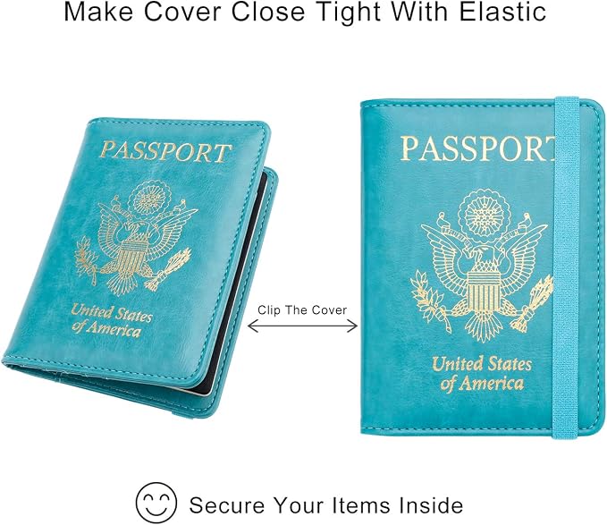 WALNEW Passport Holder for Travel, RFID Passport Cover Wallet for Women Men, PU Leather Passport Book Card Holder Case with Pen, Travelling Essentials for Flying | PU Leather Passport Cover Case with Pen Holder, Travel Must Haves Accessories, Passport ...