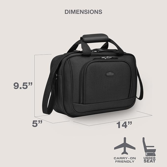 U.S. Traveler Rio 14" Travel Tote Bag, Lightweight 1200D Carry-On Bag for Women & Men