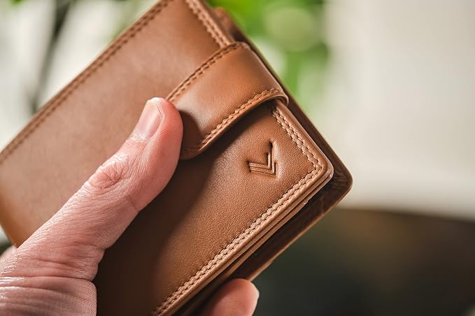 Soft Leather Wallet for Men, Genuine Bifold with Zipper Coin Pocket | Holds Bills, Credit Cards, Coins – RFID Blocking – Stylish, Durable & Practical Leather Wallet for Men