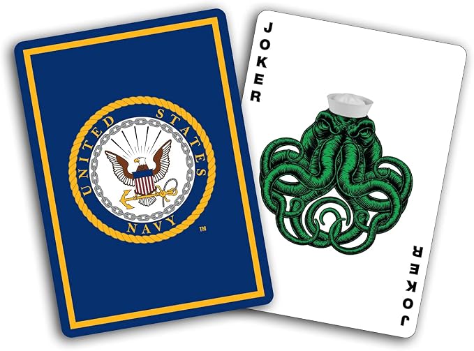 Military Gift Shop US Navy Professional Quality Playing Cards | Great for Game Night | Gifts for Sailors | Navy Playing Cards