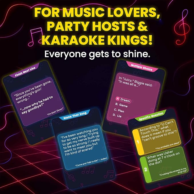 Quokka Who Knows Lyrics Better? 110 Throwback Questions – Back to 90s R&B – Ultimate Music Trivia and Singing Game for Adult & Family Party Games – Fun Lyric Challenge for Teens, Girls & Game Nights