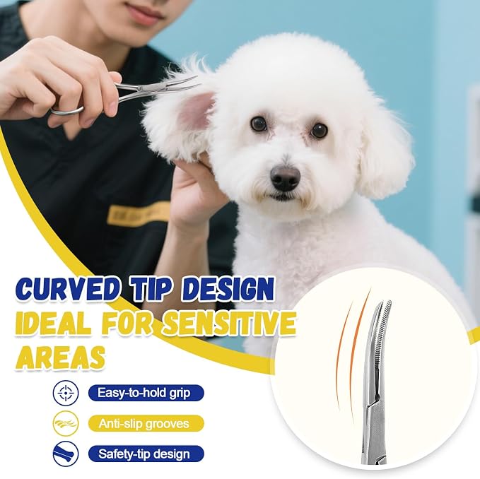 Dog Ear Hair Removal Kit with Ear Powder | Includes Round Tip Scissors & Locking Tweezers for Gentle Hair Plucking | Wax & Odor Control for Poodles, Doodles & More