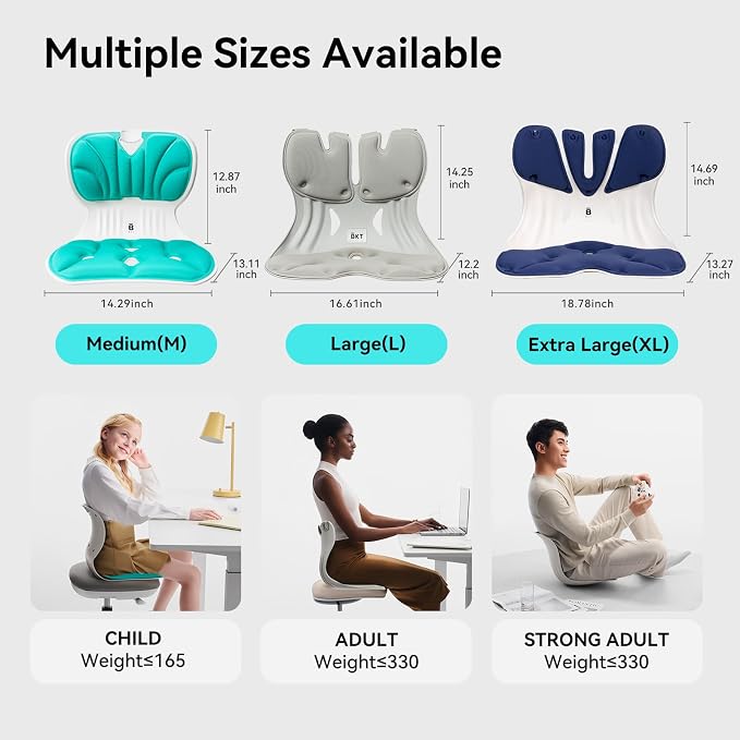 BKT Ergonomic Seat Cushion - Lumbar Support Pillow for Office Chair & Floor | Premium upgraded materials for long sitting. Comfort for students, nursing mothers, office workers and outdoor fishing trips