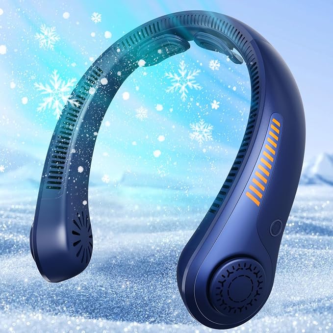 Portable Neck Fan - Rechargeable Personal Fan with Neck Support, 5000mAh, 5-Speed Quiet, Lightweight Long Lasting Bladeless Fan, Wearable Cooling Fan for Hot Flashes, Travel, Gifts for Men Women