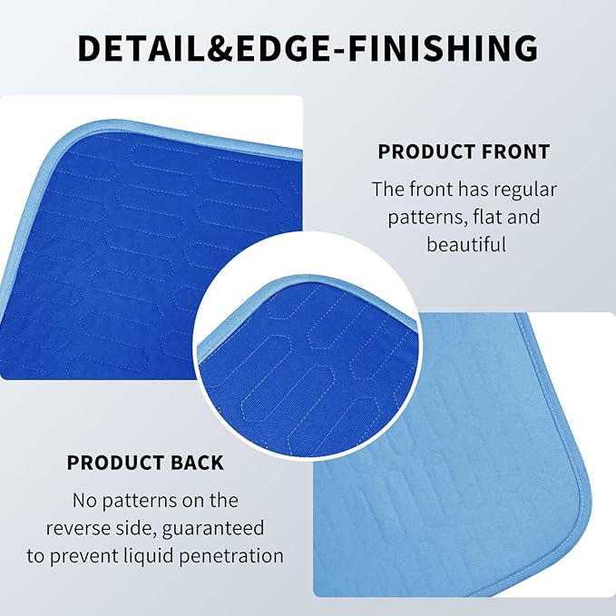 Washable Incontinence Underpads, 34" x 52" (2 Pack) Heavy Absorbency Leakproof Bed Pads with Encased Edges, Reusable Mattress Protector Pee Pads for Adults, Kids, Dogs