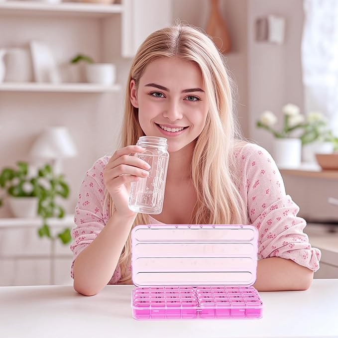 Zoksi Monthly Pill Organizer 1 Times a Day, 30 Day Pill Box Organizer,One Month Pill Case for Travel, 31 Day Daily Medcine Container for Vitamins, Supplement & Medication(Purple)