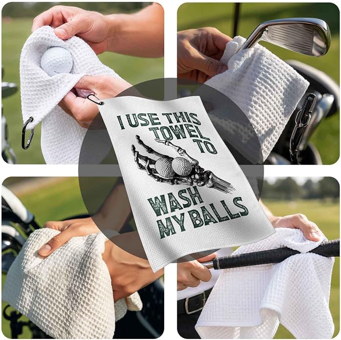 Golf Towels for Golf Bags Women, Funny Golf Accessories for Men,Golf Gifts for Mom Grandma Dad Grandpa,16x24inch Microfiber Golf Towel with Clip On Birthday Christmas Retirement Golfer Gifts