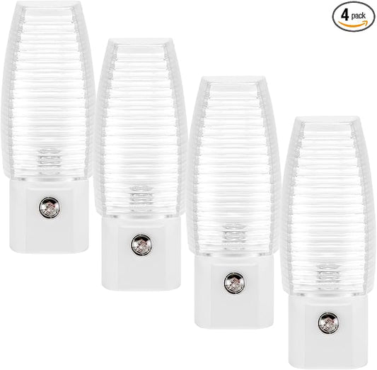 Maxxima MLN-16 LED Plug in Night Light - Features Auto Dusk to Dawn Sensor 5000K Daylight, 5 Lumens, Ideal for Bedroom, Bathroom, Hallway, and Senior Living Use - 4 Pack