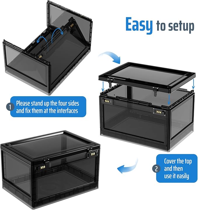 Lock Box with Locker,Lockbox for Office,School,Home Personal Items Safe,Medicine Lockable Cabinet,Food Snacks Container,Files Documents Organizer,Kids Proof Prize Box (Translucent Black)