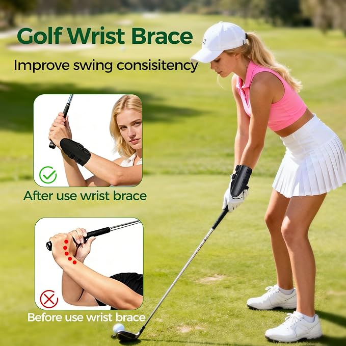 RILL Golf Training Aid, Include Golf Wrist Training Aid and Arm Band, Golf Swing Training Aid to Correct Wrist Angle and Develop Muscle Memory, Posture Correcting Tool for Beginners and Pros