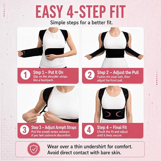 Posture Corrector for Women and Men, Breathable Upper Back Brace Posture Reminder, Adjustable Back Straightener with Underarm Comfort Straps, Shoulder Support Brace for Active Daily Wear