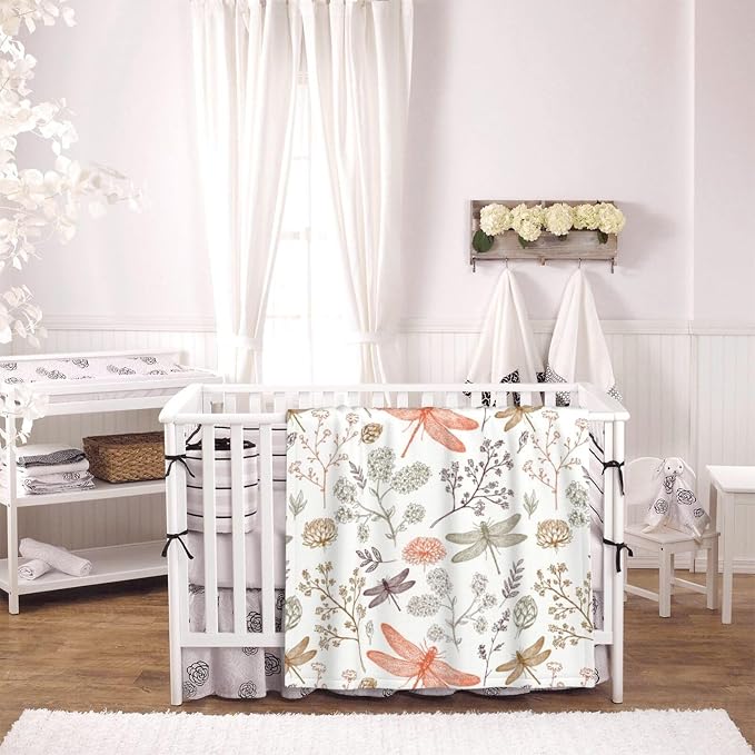 Dragonfly Baby Blanket 30x40 Inches - Super Soft Flannel Throw for Nursery & Strollers - Cute Dragonfly Gifts for Women New Moms - Lightweight Fleece Blankets for Toddlers & Infants