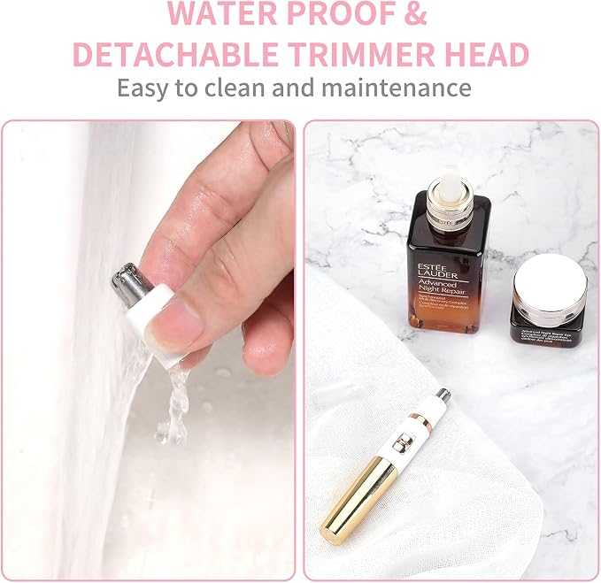 AREYZIN Nose Trimmer for Women Ladies Painless Facial Trimmer for Women,Eyebrow Facial Ear Hair Razors Nose Hair Clipper Professional, Waterproof, Gold