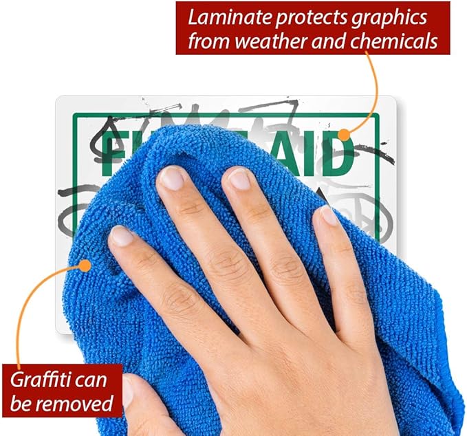 SmartSign "First Aid Kit Inside" Label | 3.5" x 5" Laminated Vinyl