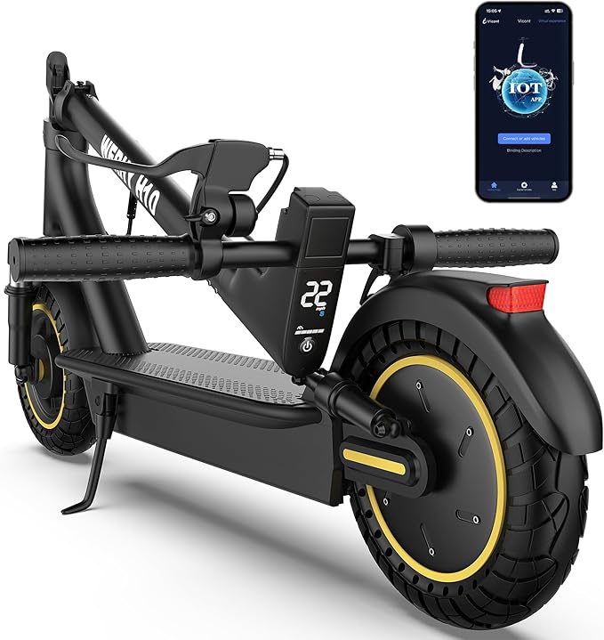 Electric Scooter, 10"/8.5" Solid Tire, 500W/350W Powerful Motor & 19/22 MPH Top Speed, 28/25/22/16 Miles Long Range, Folding E Scooter with Dual Braking for Teens and Adults