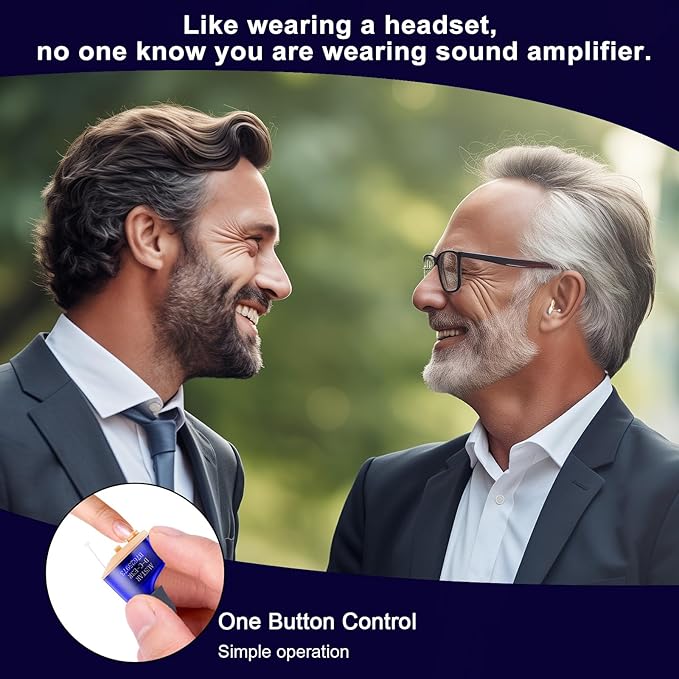 Hearing Aids for Seniors Rechargeable Not Amplifier, OTC In-the-Ear Hearing Aid, Hearing Aides for Adults Men Women Elderly Hearing Loss, Invisible Hearing Ear Buds Earbuds