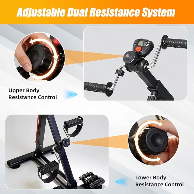 Arm and Leg Exercise Pedal Machine for Seniors, Seated Rehabilitation Bike for Physical Therapy, Elderly Stroke Recovery & Mobility Training Equipment