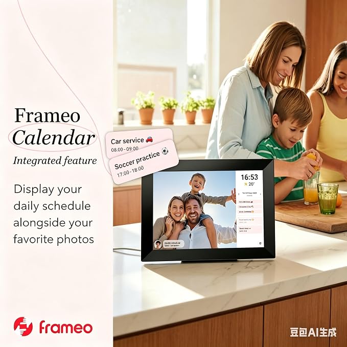 32GB FRAMEO 10.1 Inch Smart WiFi Digital Photo Frame | 1280x800 HD IPS Touchscreen , 32GB Large Storage, Auto Rotate,Share Moments Instantly via Frameo App from Anywhere