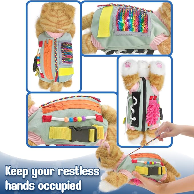 Fidget Blanket for Elderly with Dementia, Alzheimers Products, Sensory Fidget Toys Dementia Activities for Seniors and Elderly Busy Blanket