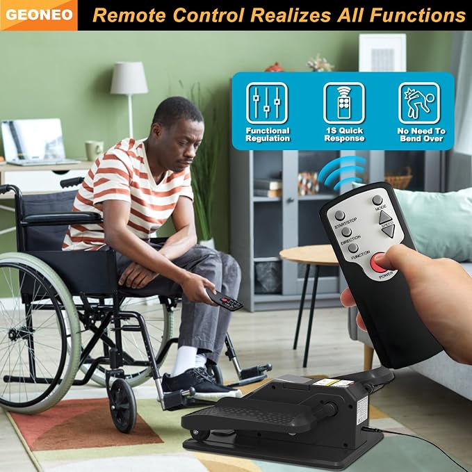 Under Desk Elliptical Machine, Electric Elliptical Exerciser for Senior, Quiet & Small Electric Seated Pedal Exerciser for Home with Monitor, Remote Control & 12 Adjustable Speeds