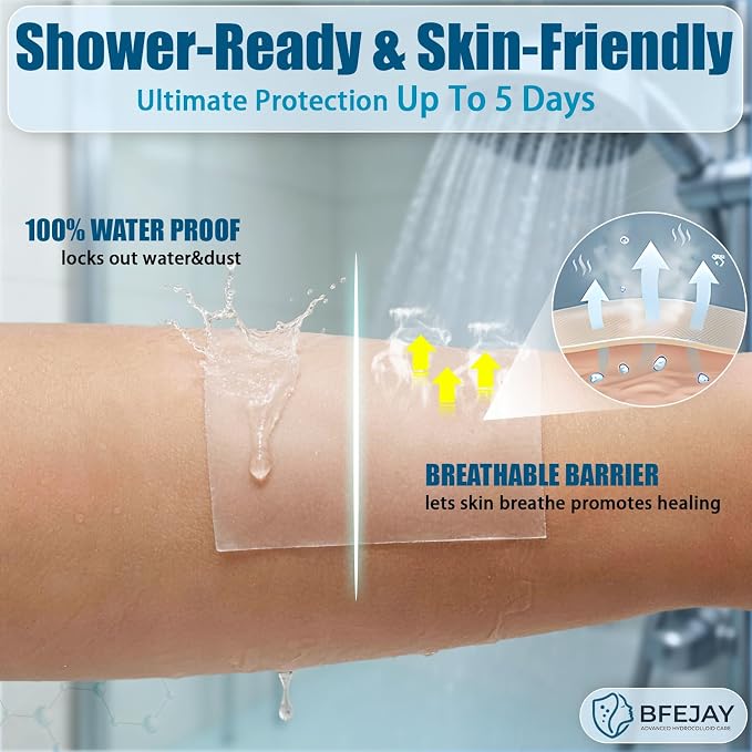 Hydrocolloid Bandages for Wound Care, Medical-Grade Hydrocolloid Roll with Self-Adhesive, Ultra Absorbent, Flexible & Waterproof, Cut-to-Size First Aid Kit Essential (2in*12ft)