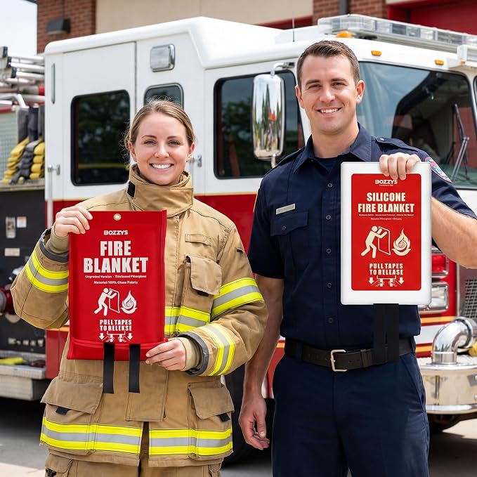 Fire Blanket | 60"x60" Fire Blankets Emergency for Home and Kitchen | Fiberglass Prepared Fire Suppression