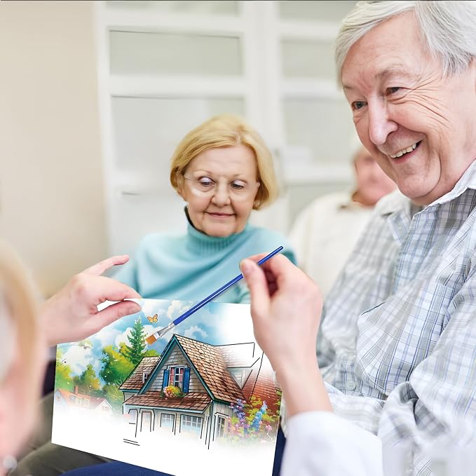 36Pcs Dementia Activities for Seniors,Reusable Water Coloring Set for Dementia Memories Activities, Adults Seniors Toys Games with Painting Brush Drawing Gifts (Mix)