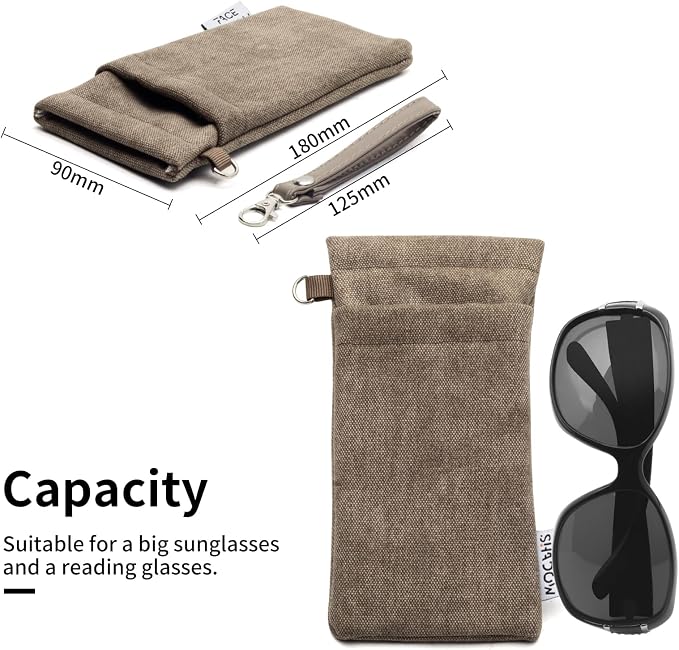 Face Shadow Double Glasses Case Soft Eyeglass Case For Women Men Squeeze Top Sunglasses Case With Cleaning Cloth