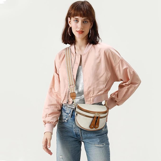 KKXIU Crossbody Bags for Women Vegan Leather Travel Bum Bag | Trendy Fanny Waist Pack | Shoulder Purse with Adjustable Strap