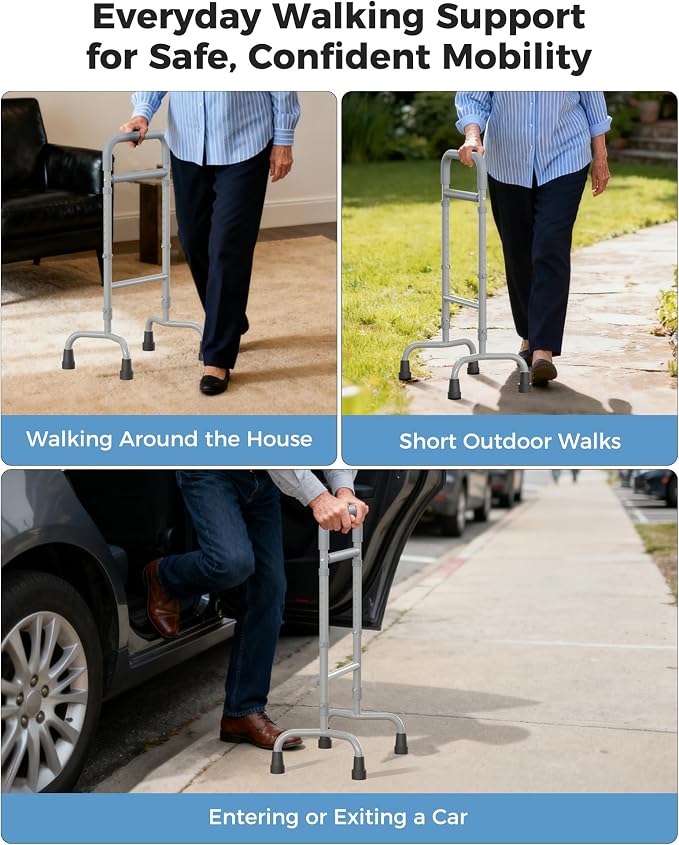 Stand Assist Aid for Elderly, Walking Support Mobility Aid, Height Adjustable Standing Aid for Balance, Portable Assistive Device for Elderly Mobility, Gray
