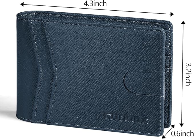 RUNBOX Wallet for Men -Slim Rfid Leather Mens Bifold Novelty Wallets 2 ID Window With Gift Box Men's Accessories | Minimalist Front Pocket Design, Holds 15 Cards, Large Capacity with Cash Pocket,Compact and Thin, Birthday Gifts for Men