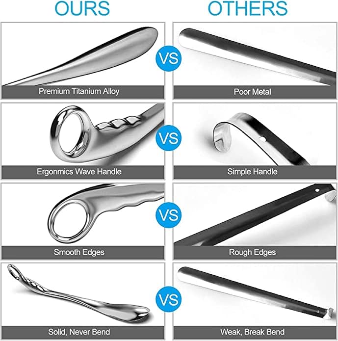 Shoe Horn Long Handle for Men Women Extra Long Handled Metal Wide Shoehorn for Seniors Solid Sturdy Durable Shoe Spoon Helper