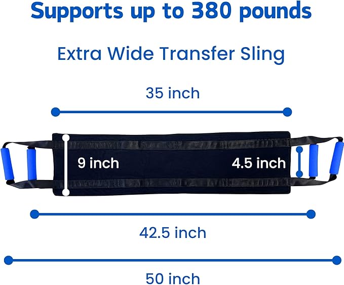 35 Inch Transfer Sling,Lifting Gait Belt for Disabled, Elderly, Injured,Seniors-Heavy Duty Patient Lift Sling Mobility Aid for Transfer Bed to Wheelchair