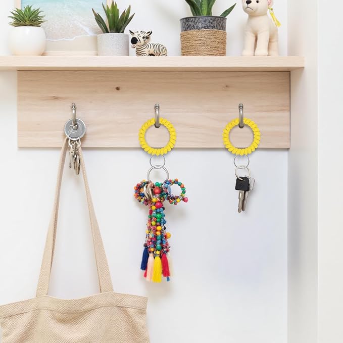 Spiral Coil Keychain, Anti-lost Key Chain Holder Lanyard Cord for Sauna Outdoor Sports and Gym Pool