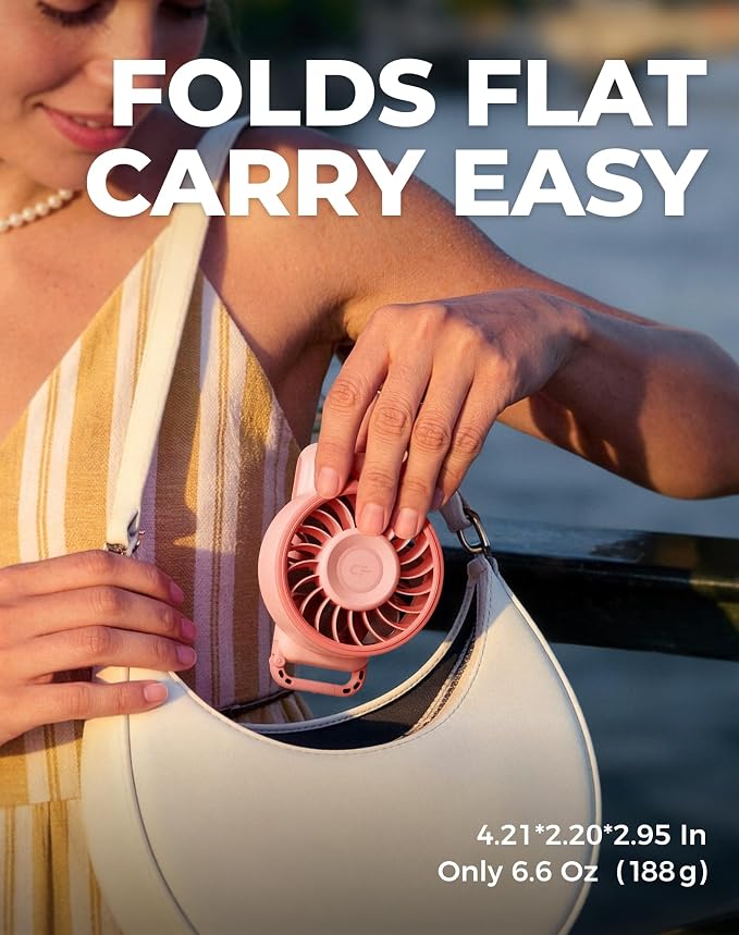 Diveblues Portable Turbo Fan, 100 Speed Handheld Fan with Strong Airflow, Foldable 4 in 1 Personal Fan for Neck, Desk & Travel, USB-C Rechargeable, Lightweight for Summer, Concerts & Outdoor Use