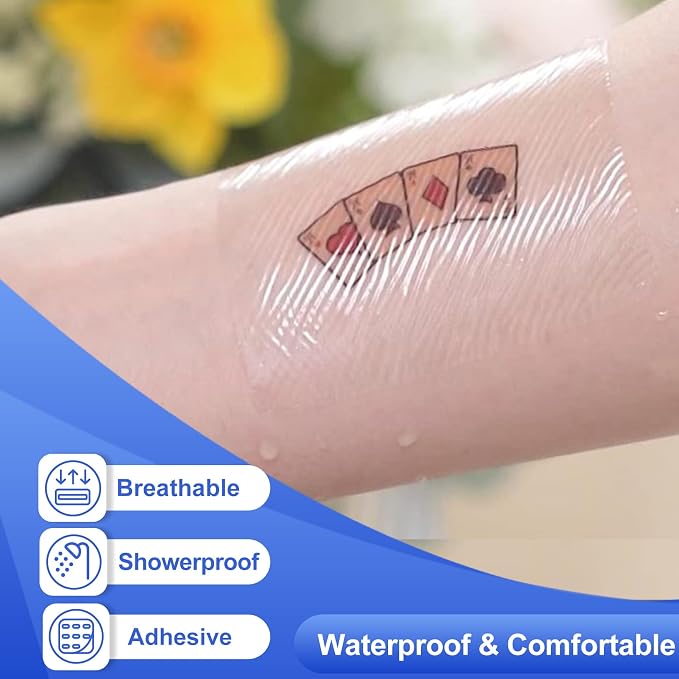 Niceful 100 Count Transparent Film Dressing 2.3'' x 2.7'', Waterproof Bandages Post Surgical for Wound Cover Shower, Clear Bandage