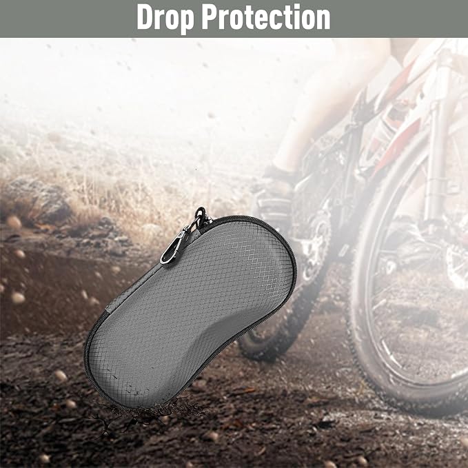 FINTIE Sunglasses Case, Hard EVA Shell Shockproof Sport Glasses Case with Metal Carabiner Travel Zipper Eyeglasses Holder