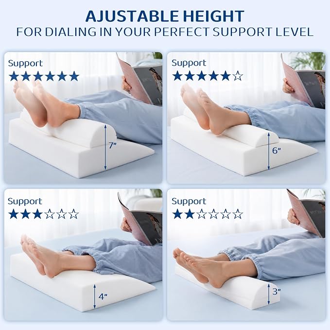 Recliner Foot Rest Cushion with Removable Semi-Cylinder | Customize Support For Every Body Part, Adjustable Recliner Leg Pillow for Recliner&Sofa, 2 Reinforced Strap for No Slip,Black