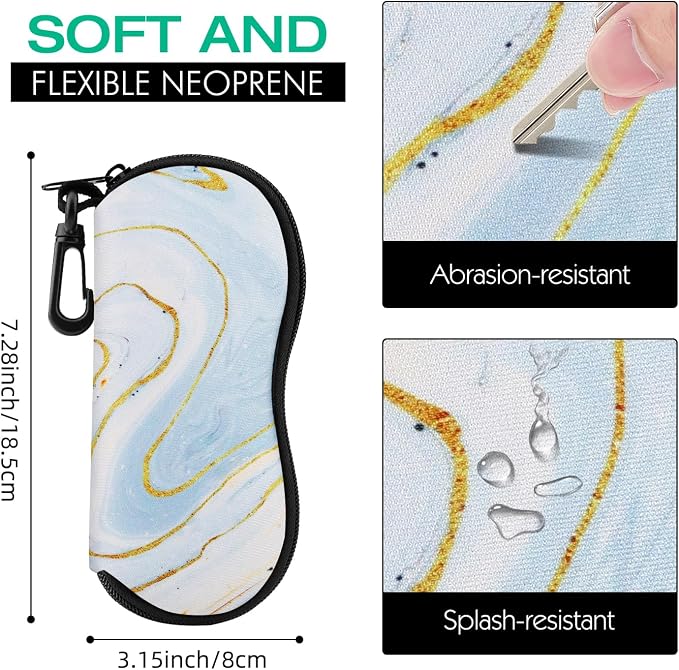 MoKo Sunglasses Soft Case Ultra Light Neoprene Zipper Eyeglass Case for Men Women