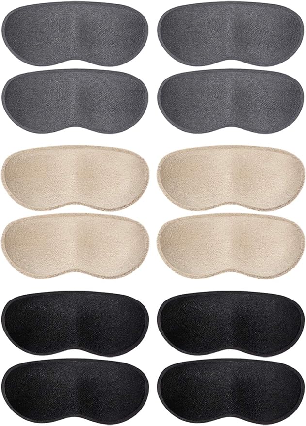 Dr.Foot Heel Grips for Women and Men, Self-Adhesive Heel Cushion Inserts Prevent Slipping, Improve Too Big Shoes, Prevent Rubbing, Blisters, Foot Pain (Beige+Grey+Black)
