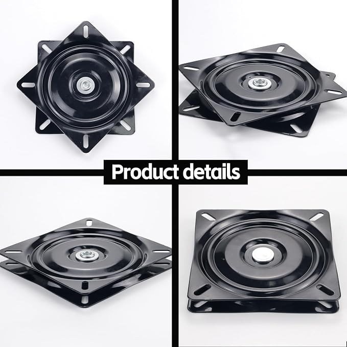 Smooth 360-Degree Boat Seat Swivel with Steel Construction(1PC) | 5 1/4" Bolt Pattern, Compact Size for Boat Seats, Bar Stools, Counter Stools.