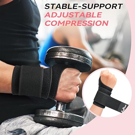 Carpal Tunnel Wrist Brace for Right Left Hand 2 Pairs, Wrist Support Wraps for Women Men, Adjustable Wrist Brace for Tendonitis, Arthritis, Weightlifting, Sports, Day Night Support, Grey&Black