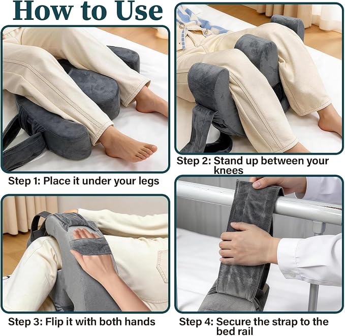 Patient Turning Device, U-Shaped Bedridden Turnover Pillow with Strap & Back Support Cushion for Bedsore Pressure Relief, Elderly Nursing Bed Ridden Patient Supplies