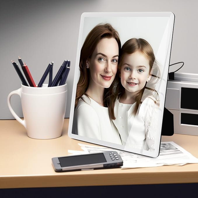 Bluesun 11×14 Picture Frame White, Vertical & Horizontal Wall & Tabletop | 11×14 White Photo Frame with Tempered Glass & Rounded Corners,Ideal for Family & Friends, Living Room Bedroom Hallway Office