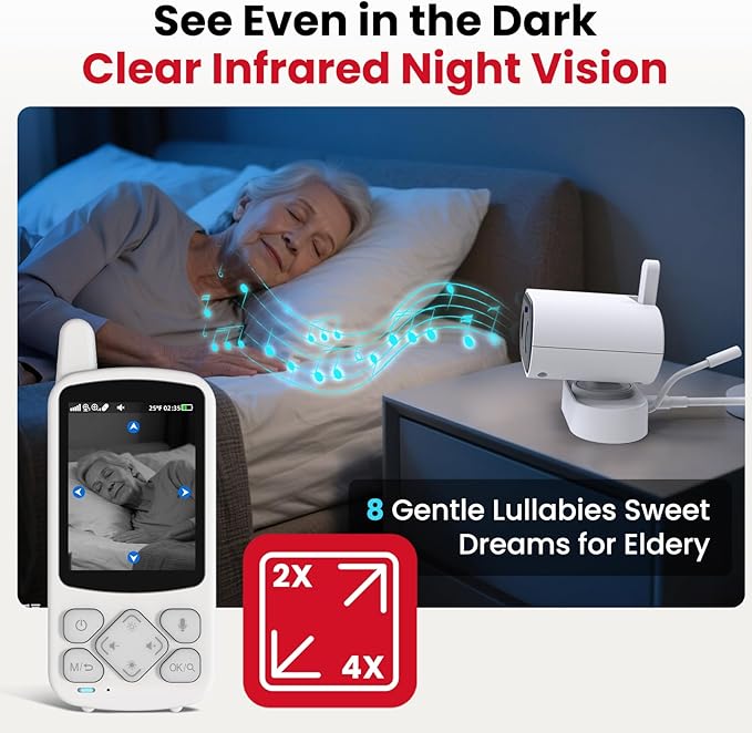 CallToU Elderly Monitor with Camera and Audio, 2-Way Talk Baby Monitors for Elderly No Wi-Fi Video Monitor for Elderly,Call Button for Elderly Home/Nursing Home Use | for Seniors, Dementia Patients