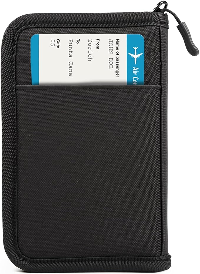 Passport Holder for Travel, Women Rfid Blocking Passport Wallet, Travel Essentials Premium Wallets, Waterproof Passport Holders Bag for Men Traveling, Travel Document Organizer Credit Cards Case